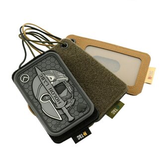 M-Tac tactical badge holder for ID cards with velcro patch and drawstring, Coyote tan