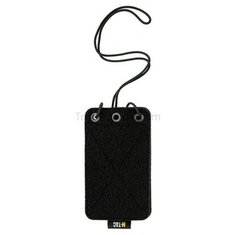 M-Tac tactical badge holder for ID cards with velcro patch and drawstring, black