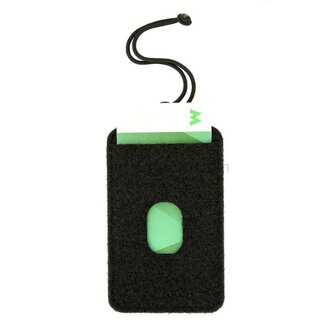 M-Tac tactical ID badge holder with velcro patch and drawstring, black