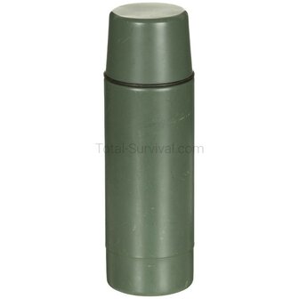 KL landmacht vacu&uuml;m thermosfles staal, 1l, legergroen