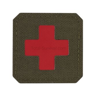 M-Tac Patch Medic Cross Laser Cut, 45 x 45 mm, Ranger green / Rood