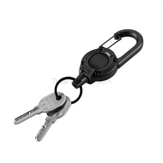 M-Tac extendable carabiner with drawstring, black