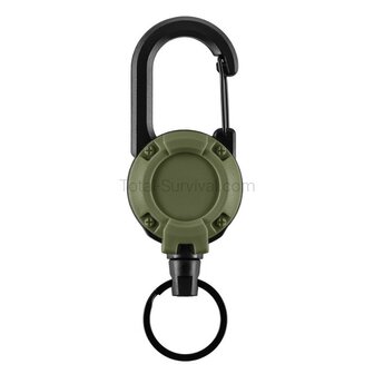 M-Tac extendable carabiner with drawstring, OD green