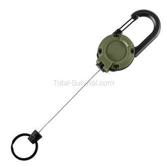 M-Tac extendable carabiner with drawstring, OD green