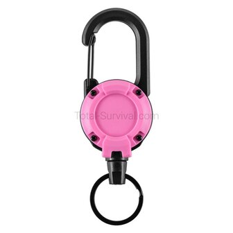 M-Tac extendable carabiner with drawstring, pink