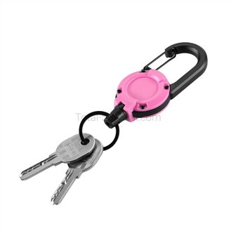 M-Tac extendable carabiner with drawstring, pink
