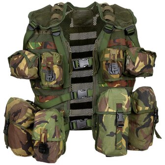 Dutch Army tactical load carrying vest Modular II, MOLLE, incl. 9 pouches, Woodland DPM