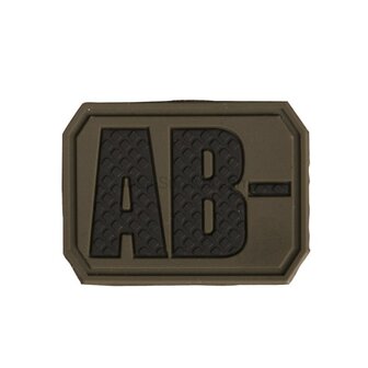 Mil-Tec velcro patch blood group "AB Neg" 3D, OD green