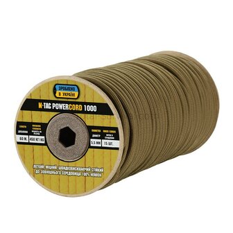 M-Tac Paracord 1000, Rolle, Coyote Tan, 5,5 mm, 60 Meter L&auml;nge