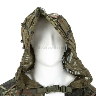 Invader Gear Ghillie Base Plain suit with hood, Flecktarn