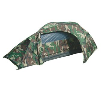 Mil-Tec Recom tent 1 person, woodland camo, with groundsheet