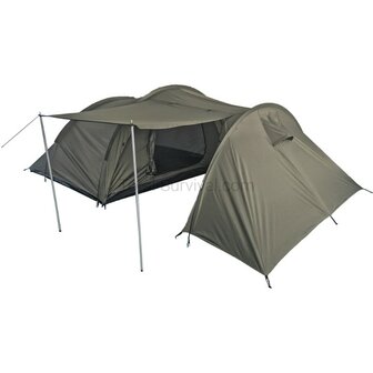 Mil-Tec trekking tent 4-person, OD green, with groundsheet and storage space