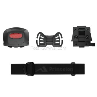 Princeton TEC Quad TAC MPLS tactische LED hoofdlamp 3-kleuren, zwart