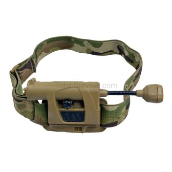 Princeton Tec MPLS  tactische LED hoofdlamp / helmlamp 3-kleuren + IR, coyote tan