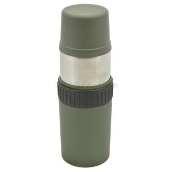 KL landmacht vacu&uuml;m thermosfles staal V2, 1l, legergroen