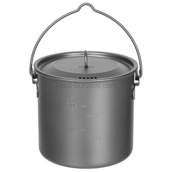 Fox outdoor popote compacte en titane (1,1 l) avec couvercle et poign&eacute;es pliantes