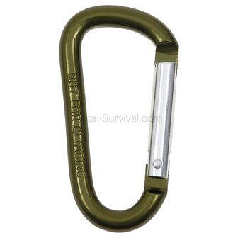 MFH Aluminium Karabiner 8 mm x 7,5 cm, oliv gr&uuml;n