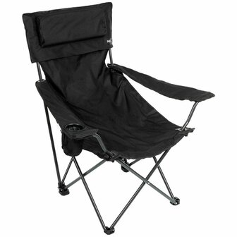 Fox outdoor Folding chair, "Deluxe", black, back- and armrest