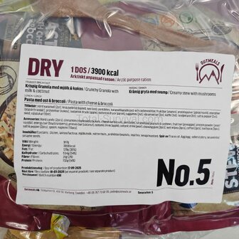 Out Meals MRE Meal Ready-to-Eat 24-hour ration freeze-dried, Menu set 5 Dry