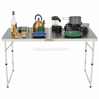 Highlander inklapbare dubbele campingtafel aluminium