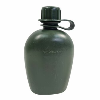 Feldflasche der Niederl&auml;ndischen Armee (1 Quart / 950 ml) mit Schraubverschluss, oliv gr&uuml;n