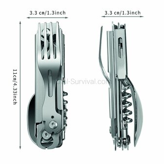 Fosco Camping Tool 6-in-1-Taschenmesser / Besteck-Set