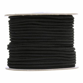 Fosco Paracord rol zwart 5mm, 60 meter lengte