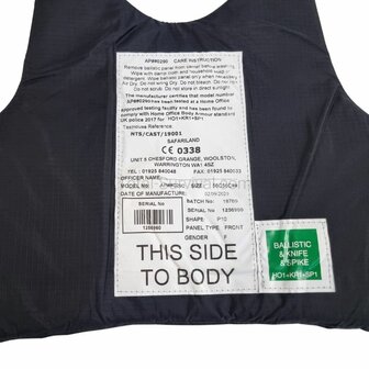 Safariland Protective Body Armour Insert Voor, kevlar HO1+KR1+SP1