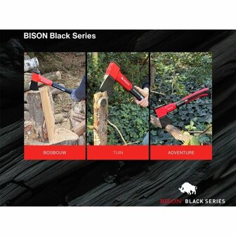 Bison Black Series UX-6 Universal Beil klein, schwarz/rot