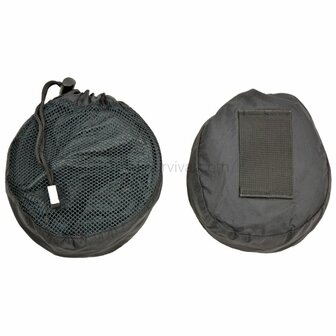 KL landmacht  opvouwbare emmer / waskom 10L nylon met draagtas, zwart