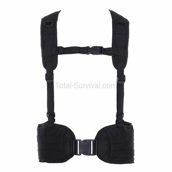 101 Inc Molle combat belt met harnas, zwart