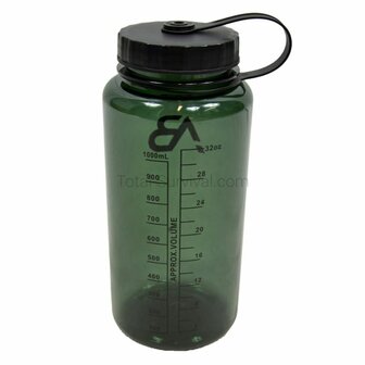 AB Feldflasche transparent 1000 ml olivgr&uuml;n, gro&szlig;e &Ouml;ffnung, BPA-frei
