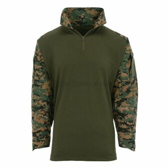 101 Inc Tactical shirt UBAC Warrior longsleeve, Marpat digital woodland camo