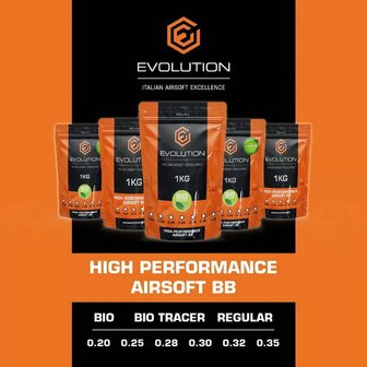 Evolution High Performance Airsoft-BBs Bio 0,25 g 6 mm wei&szlig;, 1kg Beutel