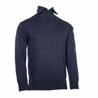 Nederlandse brandweer schipperstrui Wol met col, donkerblauw