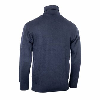 Nederlandse brandweer schipperstrui Wol met col, donkerblauw