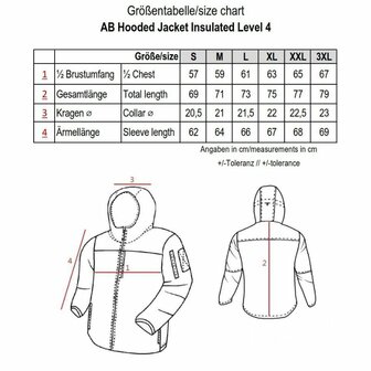 AB lichtgewicht isolatiejas Level 4 ECWCS met PrimaLoft&reg; met capuchon, Zwart