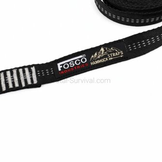 Fosco Heavy duty hammock straps set 2 stuks zwart
