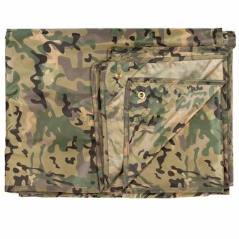 MFH Tarpaulin, 190T polyester, BTP Multicam, metal eyes, 400 x 500CM