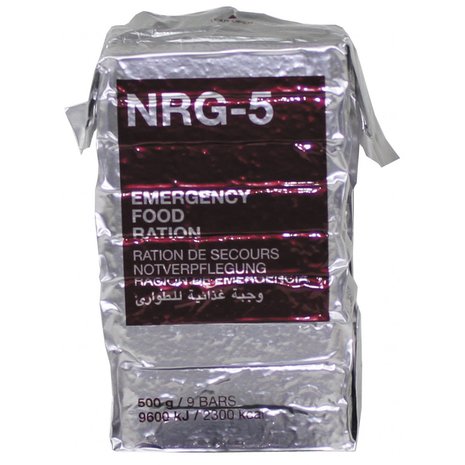 Ration alimentaire d'urgence NRG-5 (500G) 9 bars