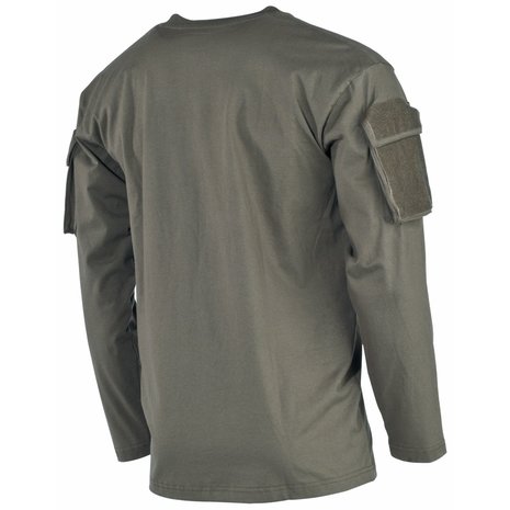 MFH US Longsleeve shirt with sleeve pockets, OD green