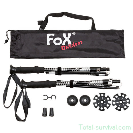 Fox outdoor Aluminium Trekking Poles, "Haidel", foldable, foam handle