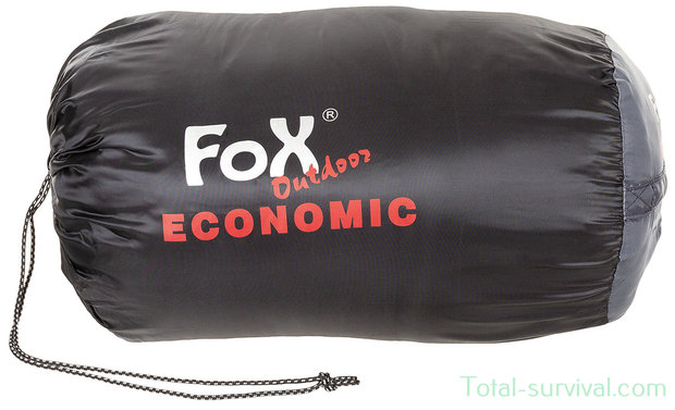 Fox outdoor Sac de couchage mummy, "Economic", noir-gris