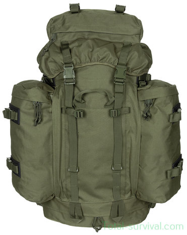 MFH trekking backpack "Mountain", 100l, with daybag side bags, OD green