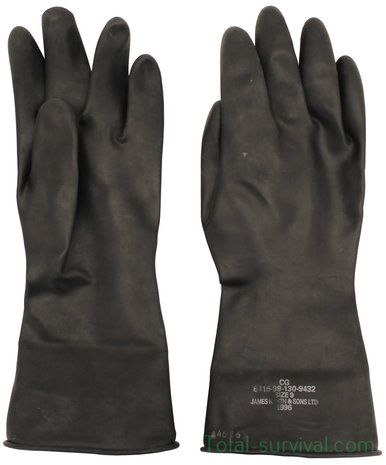 British NBC rubber gloves, black