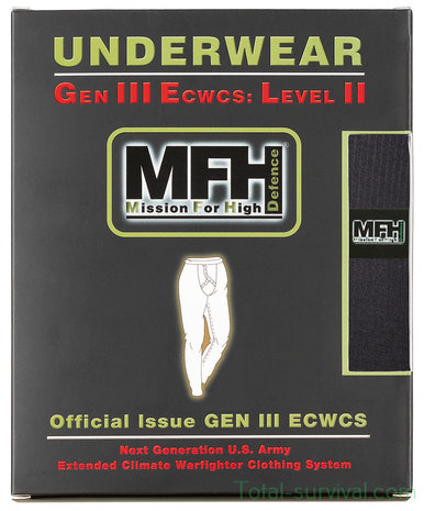 MFH US ECWS Base Layer broek, lang, level II, Gen III, zwart