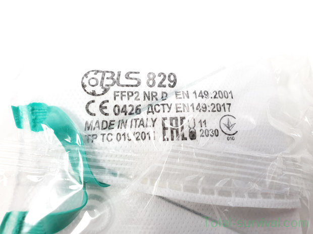 BLS 829 Masque buccal FFP2 NR D avec valve respiratoire, CE 0426