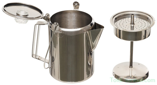 Fox outdoor Coffee pot with percolator 1.2 L (9 cups), stainless steel