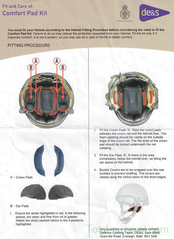 Kit de coussinets de confort pour casque de combat GS MK6 / MK7