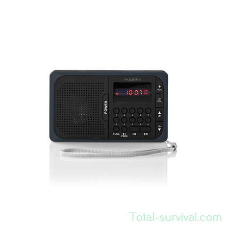 Nedis draagbare FM-radio met PLL-tuner en USB/SD speler 